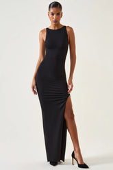 Modal Racerback Maxi Dress in Black