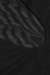 Soft Mesh Clear Strap Bodysuit in Black
