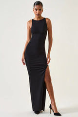 Modal Racerback Maxi Dress in Black