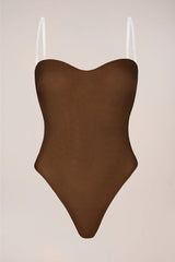 Strapless Bodysuit in Chestnut