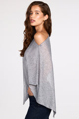 Sheer Jersey Poncho in Grey