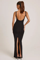 Modal Square Neck Maxi Dress in Black