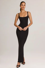 Modal Square Neck Maxi Dress in Black