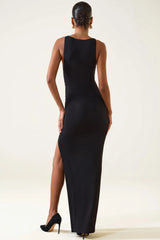 Modal Racerback Maxi Dress in Black