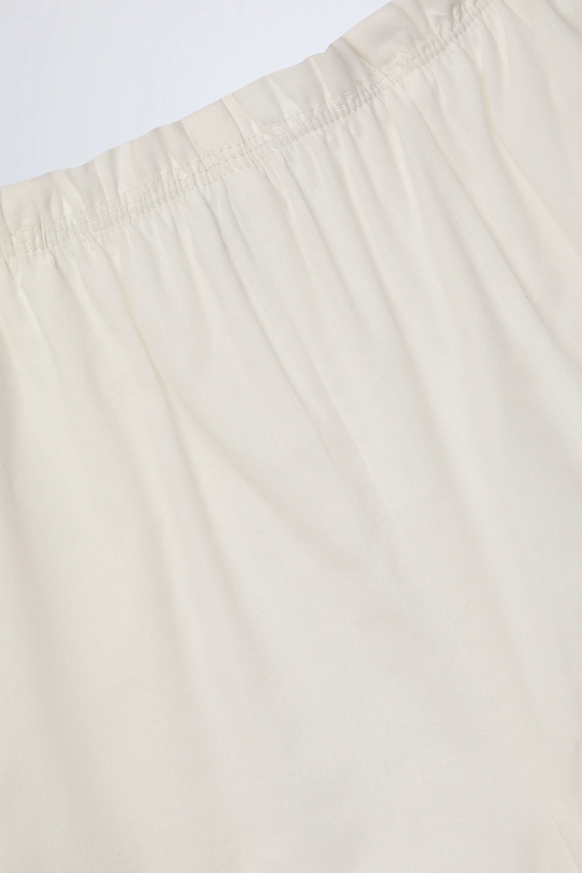Wide-Leg Cotton-Poplin Trousers in White