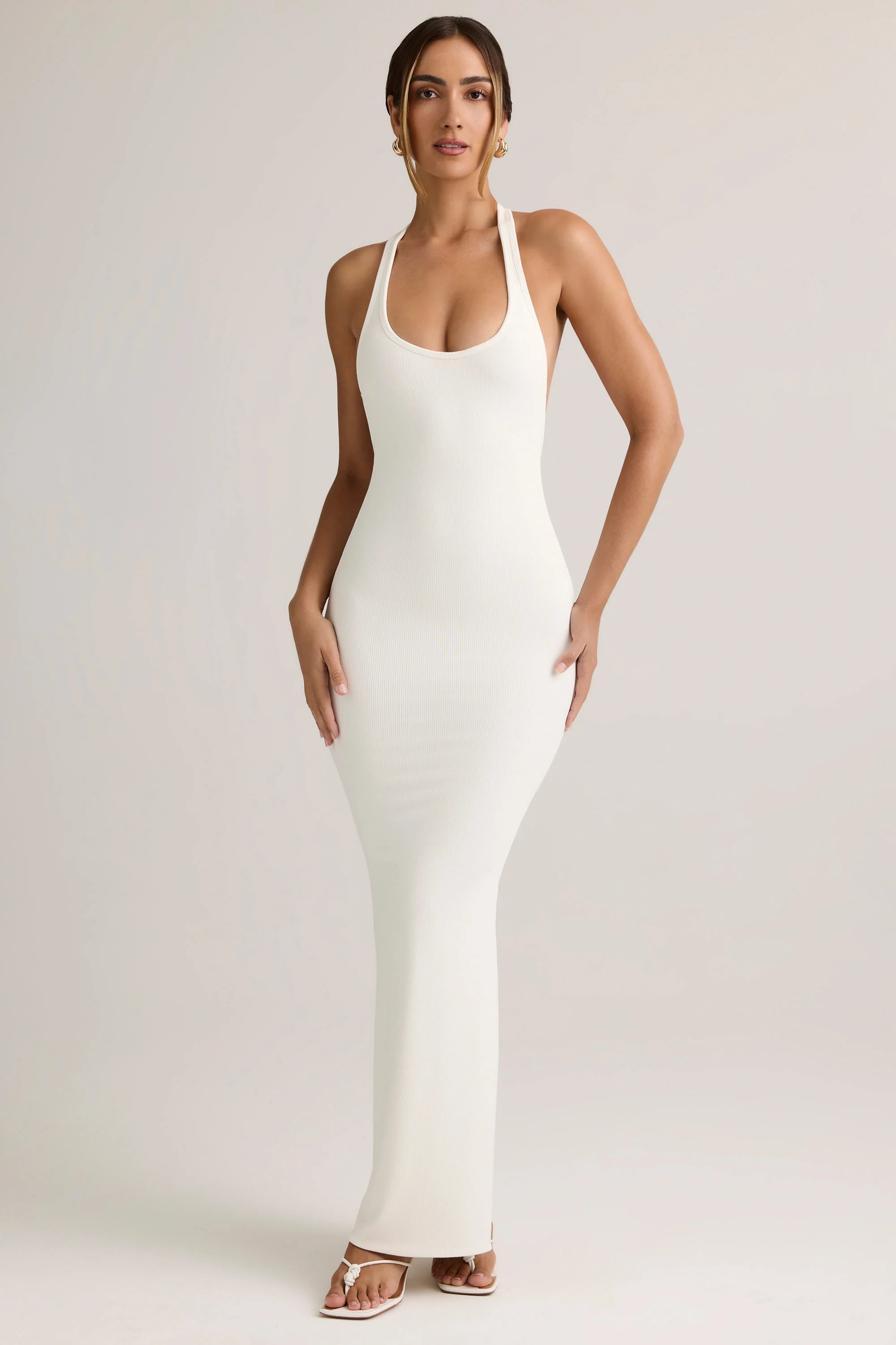 Modal Racerback Maxi Dress in White