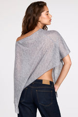 Sheer Jersey Poncho in Grey
