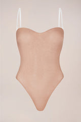 Strapless Bodysuit in Warm Peach
