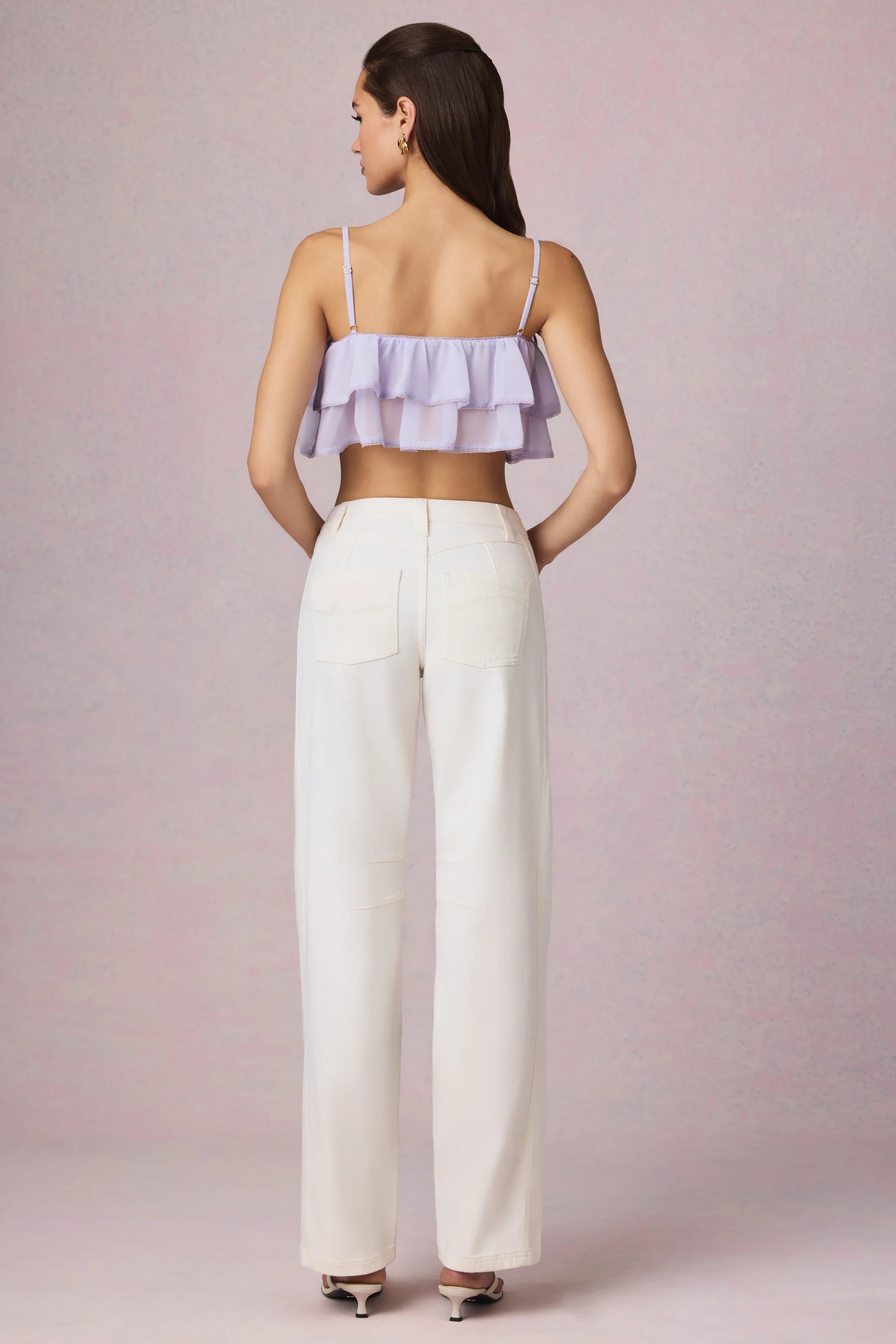 Mid-Rise Barrel-Leg Jeans in Ecru Wash